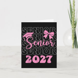 Senior 2027 Mädchen Abschlussklasse 2027 rosa Bo Karte