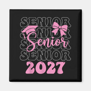 Senior 2027 Mädchen Abschlussklasse 2027 rosa Bo Magnet