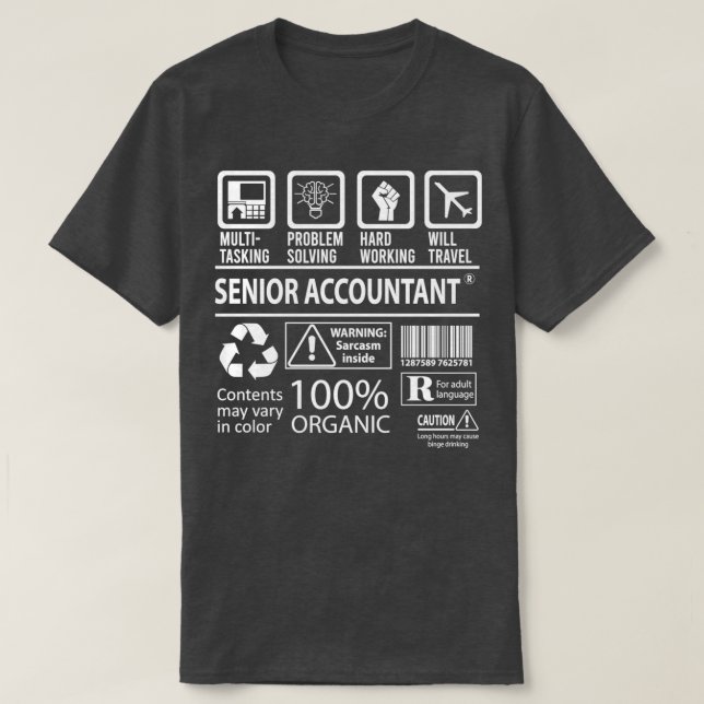 Senior Accountant MultiTasking Certified Job Gift T-Shirt (Design vorne)