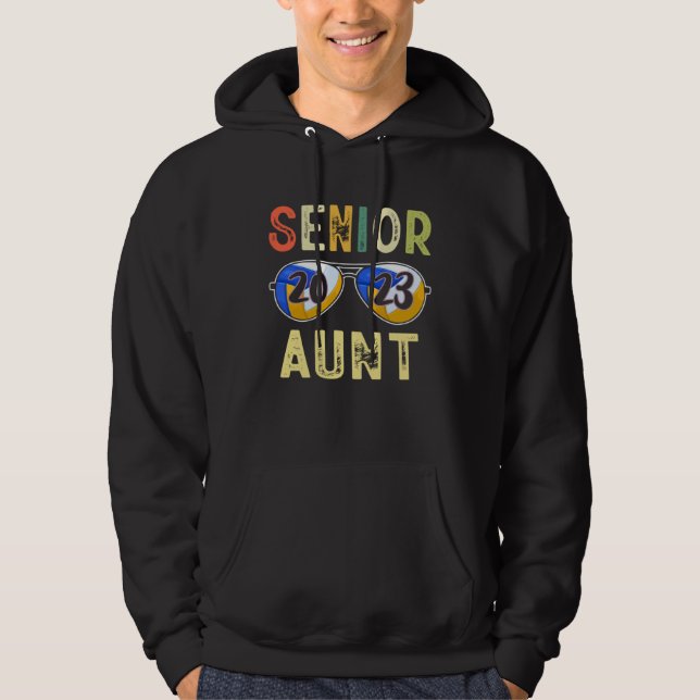 Senior Aunt 2023 Proud Aunt Volleyball Senior Grad Hoodie (Vorderseite)