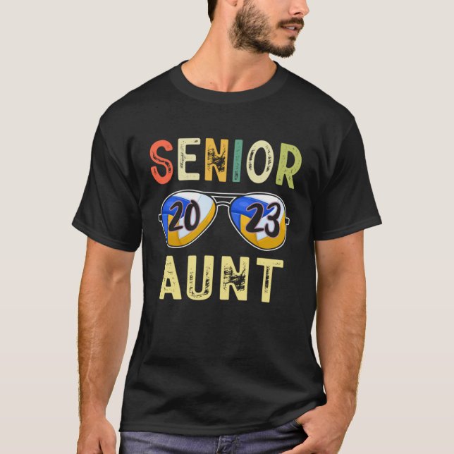 Senior Aunt 2023 Proud Aunt Volleyball Senior Grad T-Shirt (Vorderseite)