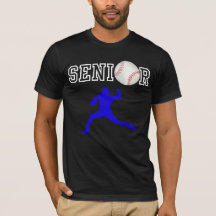 Senior Baseball Pitcher Spieler Blaue Silhouette