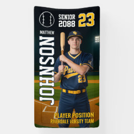 Senior Baseball Team Player Custom Portrait Photo Banner