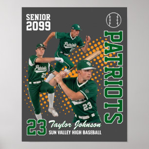 Senior Baseballspieler benutzerdefinierte Fotocoll Poster