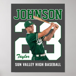 Senior Baseballspieler Nummer Benutzerdefiniertes  Poster