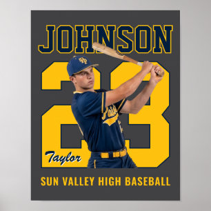 Senior Baseballspieler Nummer Benutzerdefiniertes  Poster