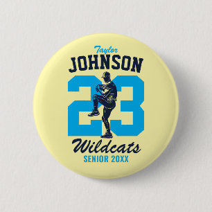 Senior-Baseballteam High School Sports Spieler Button