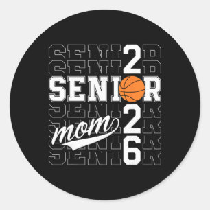 Senior Basketball-Mama Abiturklasse 2026 Lustiger  Runder Aufkleber