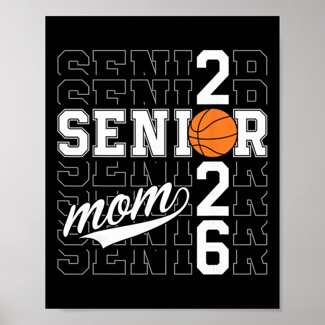 Senior Basketball-Mutter Cl von 2026 Lustiger Absc Poster (Vorne)