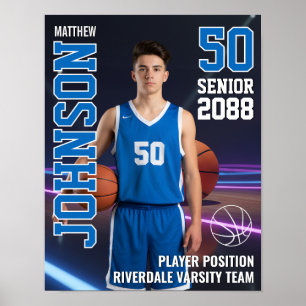 Senior Basketball MVP Spieler Portrait Foto Sport Poster