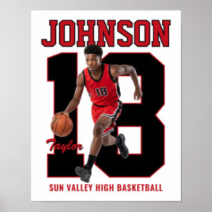 Senior Basketball Spieler Nummer Benutzerdefiniert Poster