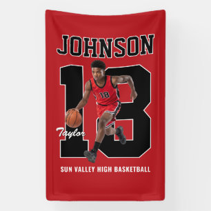 Senior Basketball Team Spieler Nummer Foto Sport Banner