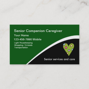 Senior Caregier Trendy Heart Business Cards Visitenkarte