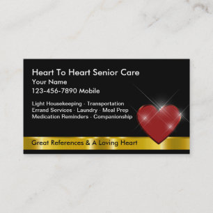 Senior Caregiver Glitzy Bling Business Cards Visitenkarte
