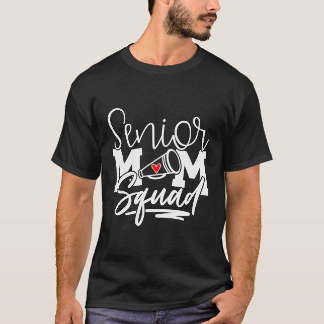 Senior Cheer Mama Squad Cheerleader Mama Abschluss T-Shirt (Vorderseite)