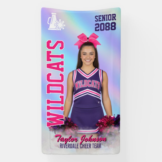 Senior Cheer Team Custom Sports Photo Cheerleading Banner (Vertikal)