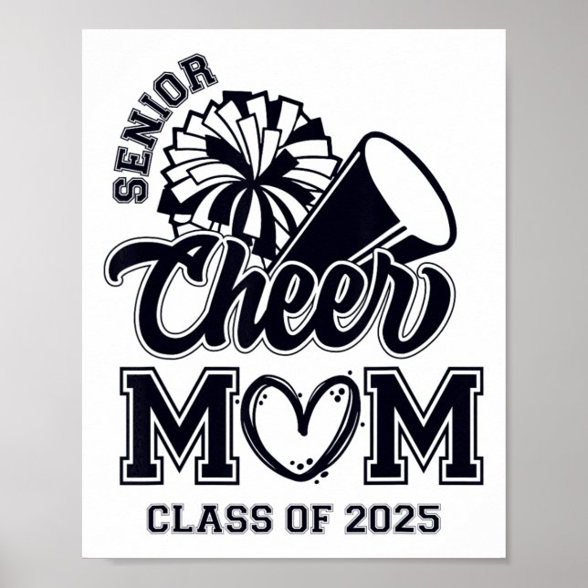 Senior Cheerleader Mama Cheer Cl of 2025 Abschluss Poster (Vorne)