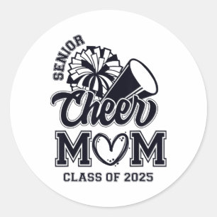 Senior Cheerleader Mama Cheer Cl of 2025 Abschluss Runder Aufkleber