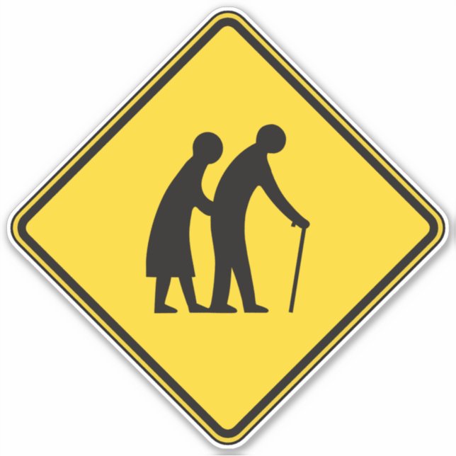 Senior Citizen Crossing Aufkleber (Vorderseite)