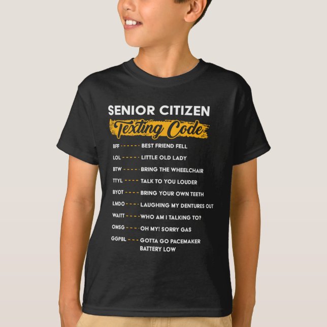 Senior Citizen&# s Gesimst Code Funny Old People T-Shirt (Vorderseite)