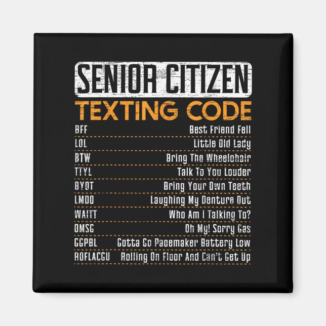 Senior Citizen Simst Code für einen Großvater oder Magnet (Vorne)