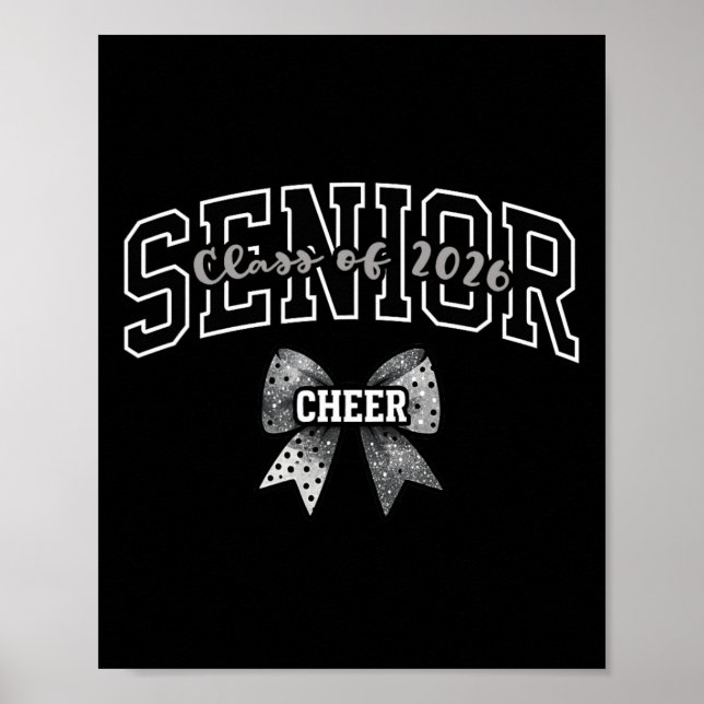 Senior Cl von 2026 Cheerleading Coquette Bow Absch Poster (Vorne)