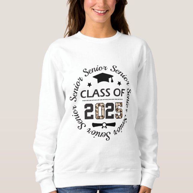 Senior Class 2025 Retro Abschluss Senior Tshirt (Vorderseite)