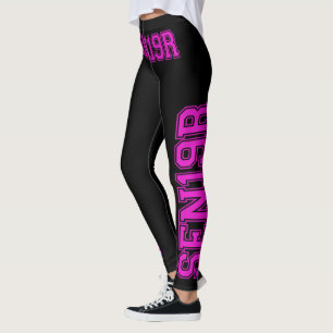 Senior Class of 2019 Hot Pink Typografy SEN19R Leggings