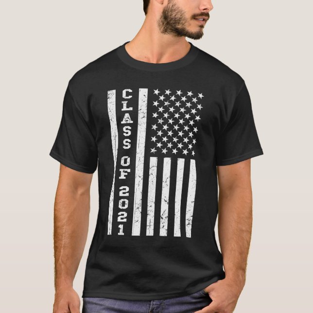 Senior Class of 2021 Graduate Gift American Flag T-Shirt (Vorderseite)