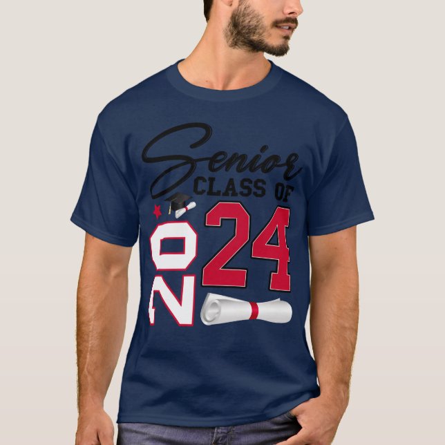 Senior Class of 2024 College High School Senior fr T-Shirt (Vorderseite)