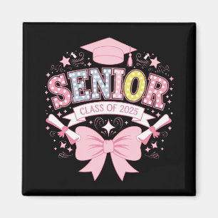 Senior Class of 2025 Abschluss Pink Coquette Bow Magnet