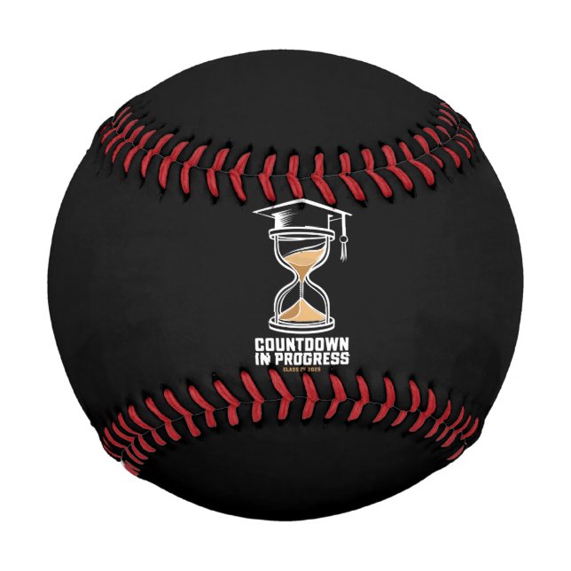 Senior Class of 2025 Countdown to Abschluss Gift Baseball (Vorderseite)