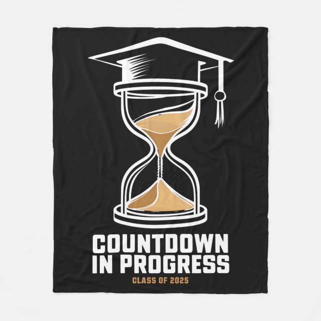 Senior Class of 2025 Countdown to Abschluss Gift Fleecedecke (Vorderseite)