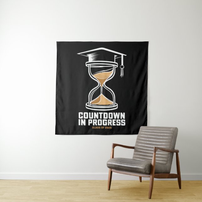 Senior Class of 2025 Countdown to Abschluss Gift Wandteppich (Beispiel)