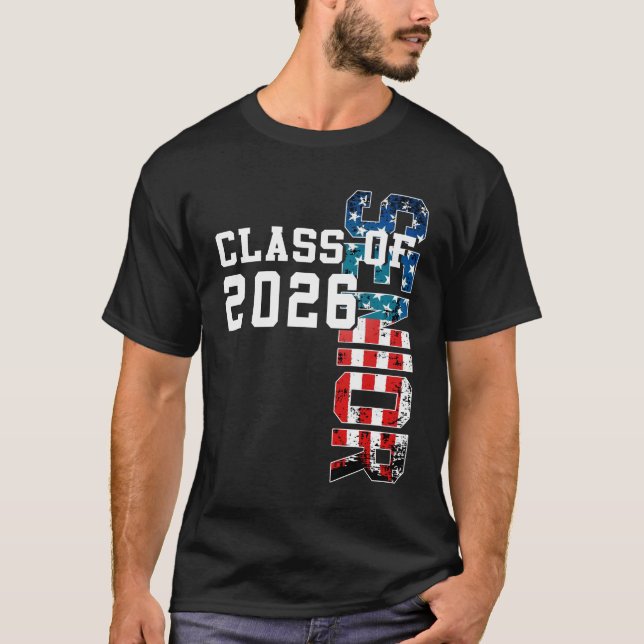 Senior Class of 2026 American Flag US Abschluss T-Shirt (Vorderseite)
