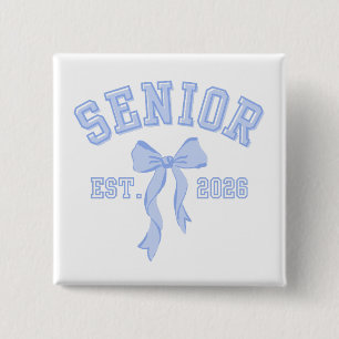 Senior Class of 2026 Blue Coquette Bow Button