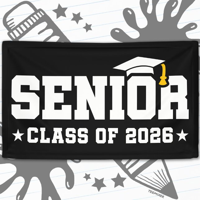 Senior Class of 2026 Bold Graduation Typography Banner (Von Creator hochgeladen)
