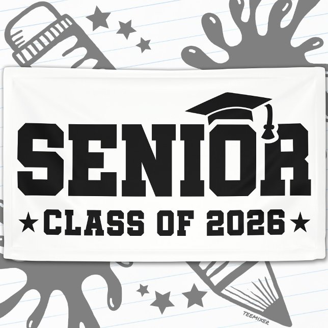 Senior Class of 2026 Bold Graduation Typography Banner (Von Creator hochgeladen)
