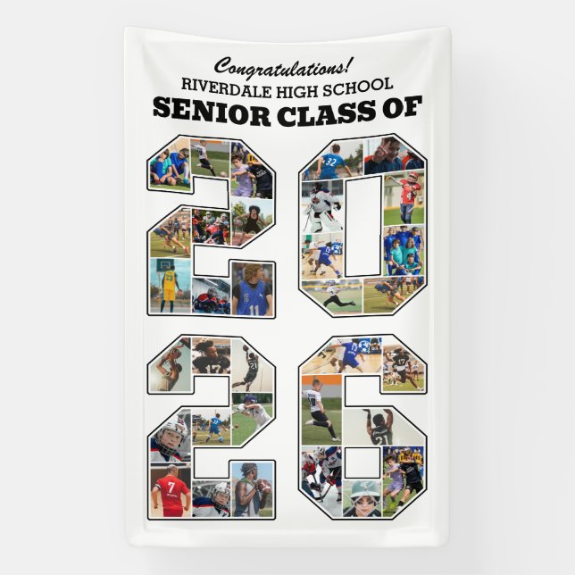 Senior Class of 2026 Congratulations Photo Collage Banner (Vertikal)
