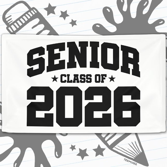 Senior Class of 2026 Graduation Bold Typography Banner (Von Creator hochgeladen)
