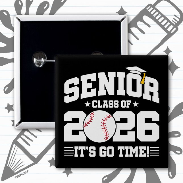 Senior Class of 2026 It’s Go Time Baseball Grad Button (Von Creator hochgeladen)