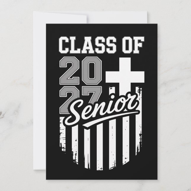 Senior Class Of 2027 Christlich amerikanische Flag Einladung (Vorderseite)