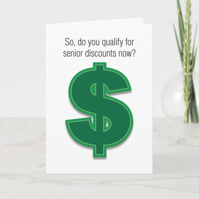 Senior Discount Humour Birthday Card Karte (Vorderseite)