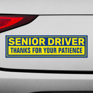 Senior Driver Danke für Ihre Geduld gelb blau Auto Magnet