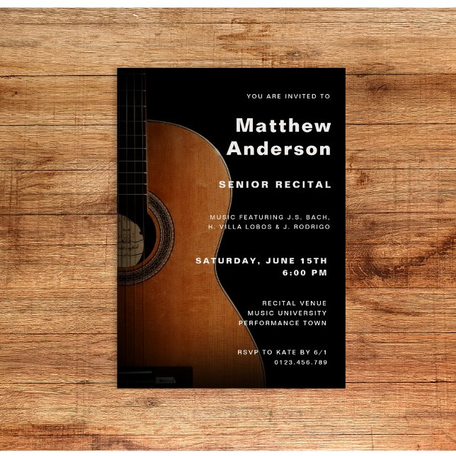 Senior Erwägungsgrund Gitarren Musik Konzert Moder Einladung (Von Creator hochgeladen)