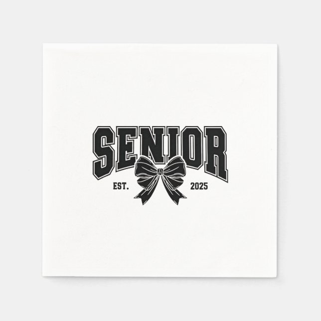 Senior Est 2025 Abschluss Student Vintag Serviette (Vorderseite)