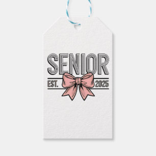 Senior Est 2025 Bow Coquette Abschluss Geschenkanhänger