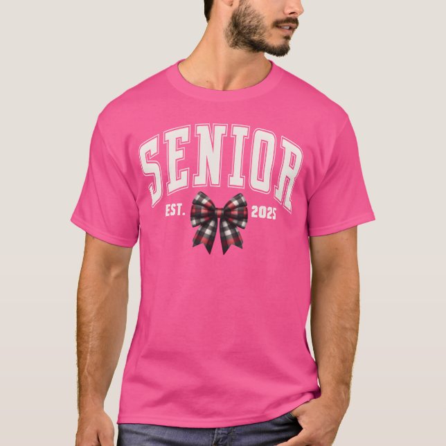 Senior Est 2025 Class of 2025 Plaid Senior 2025 fr T-Shirt (Vorderseite)