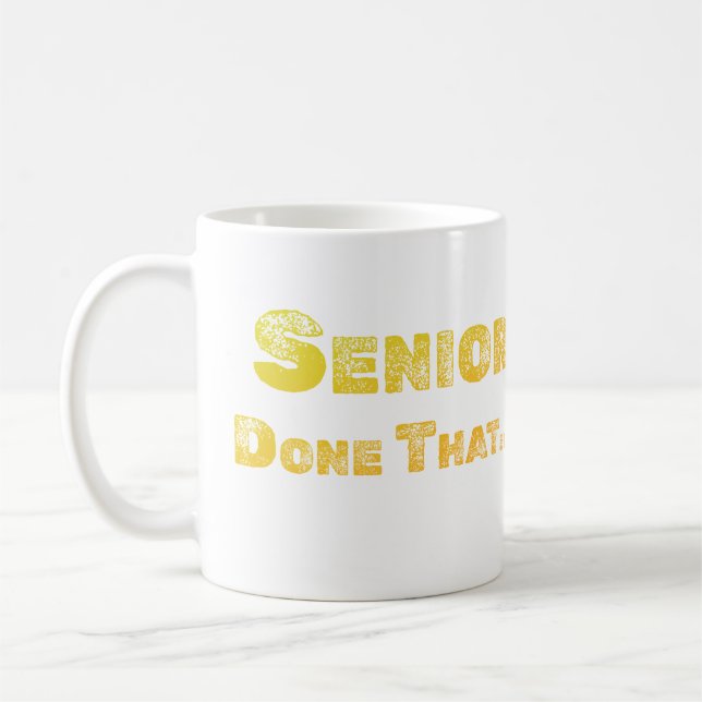 Senior, fertig die Kaffee-Tasse Kaffeetasse (Links)