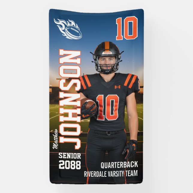 Senior Football MVP Player Sports Photo Display Banner (Vertikal)
